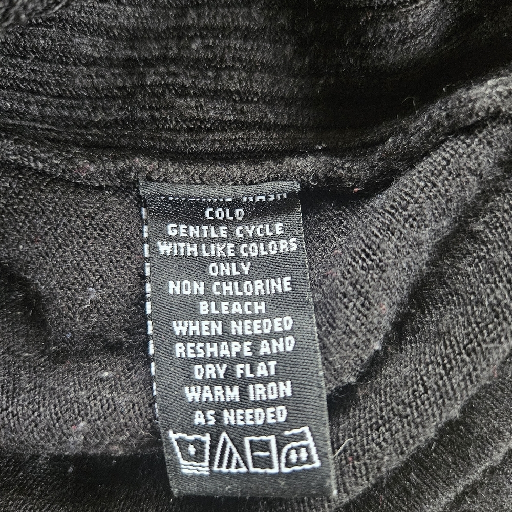 Unique Norton McNaughton Black Sweater Cardigan with Faux Fur Collar.size Small - Picture 7 of 8